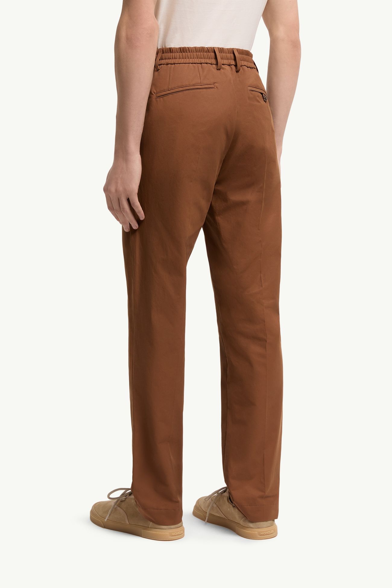 Pantalon en coton mélangé technique Hommes Marron clair Moncler 4