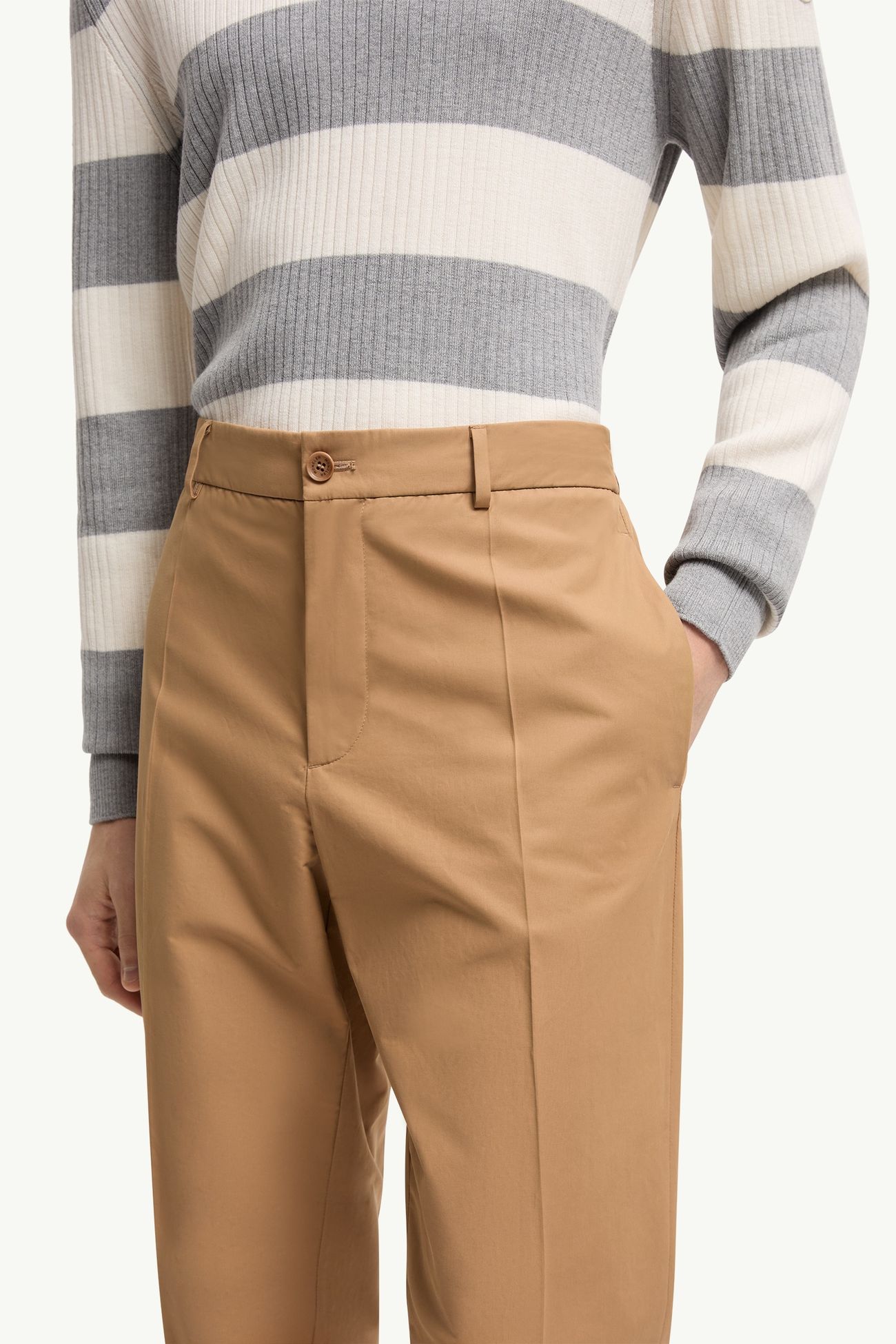 Pantaloni in misto cotone tecnico Uomo Beige Moncler 5