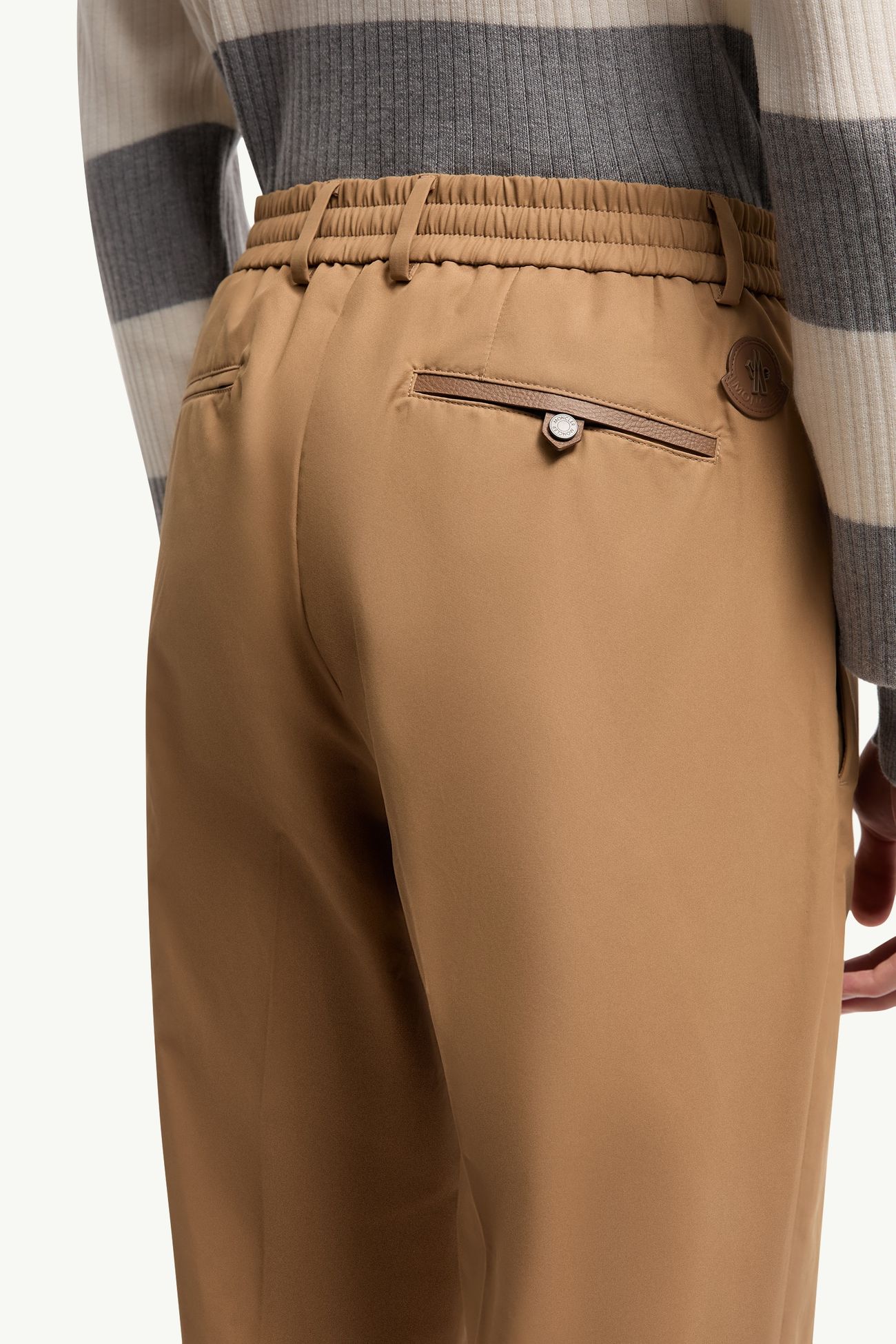 Pantaloni in misto cotone tecnico Uomo Beige Moncler 6