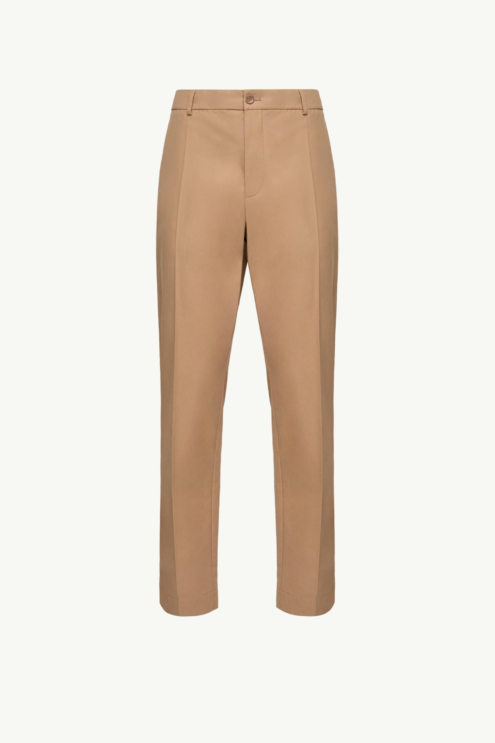 Technical Cotton Blend Trousers Men Beige Moncler