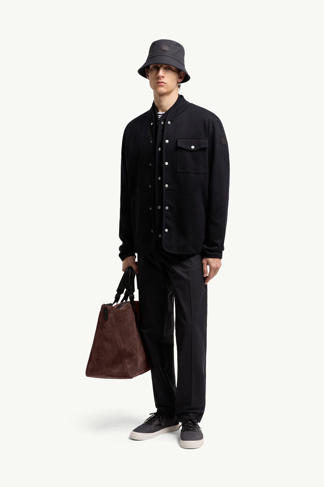 技術棉質混紡料長褲 男士 海軍藍色 Moncler 0