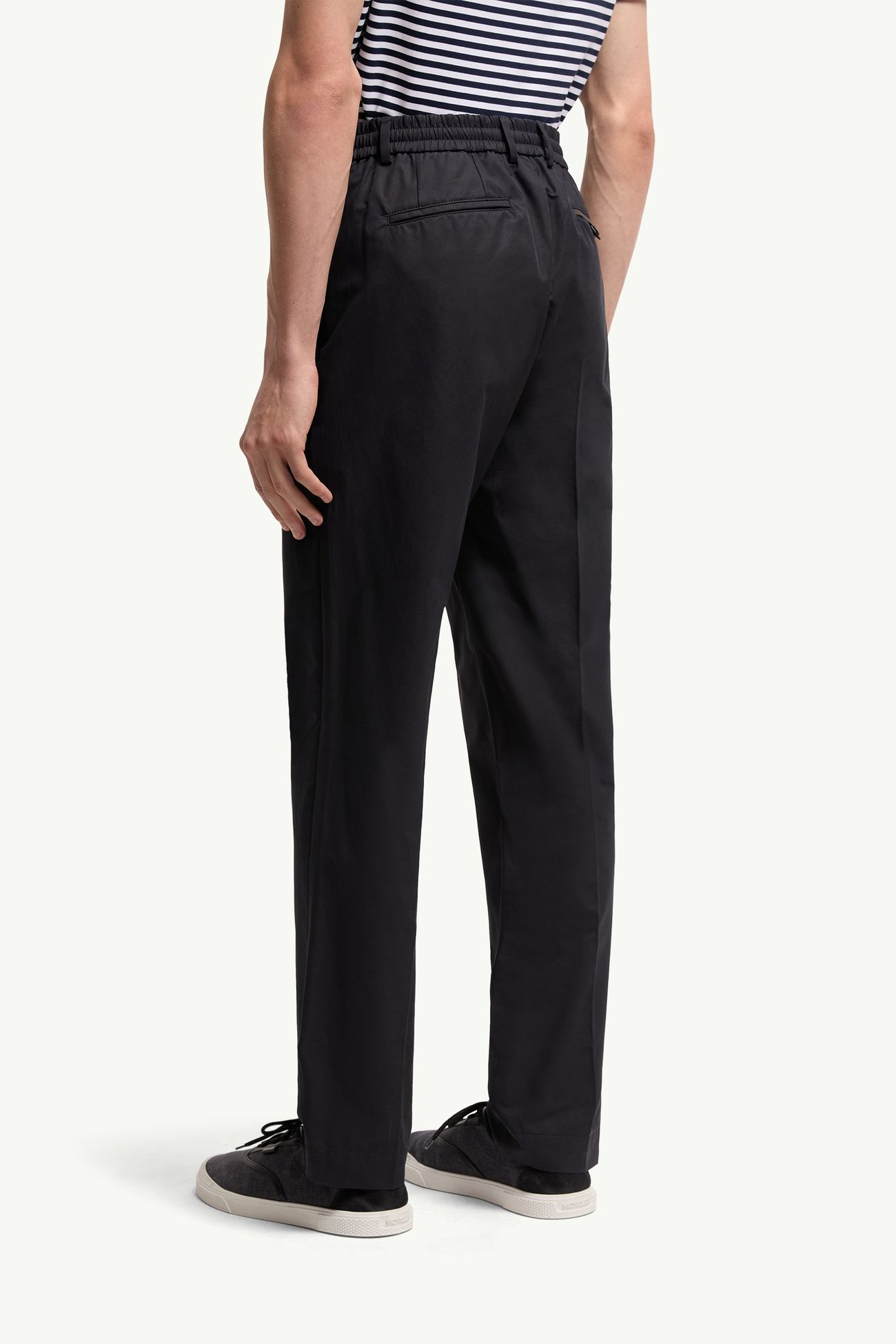 Technical Cotton Blend Trousers Men Navy Blue Moncler 4