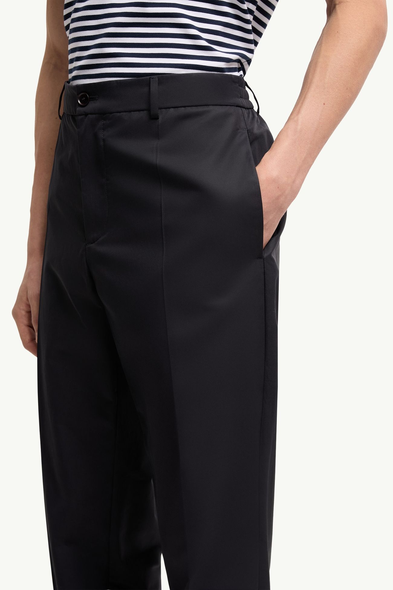 Technical Cotton Blend Trousers Men Navy Blue Moncler 5