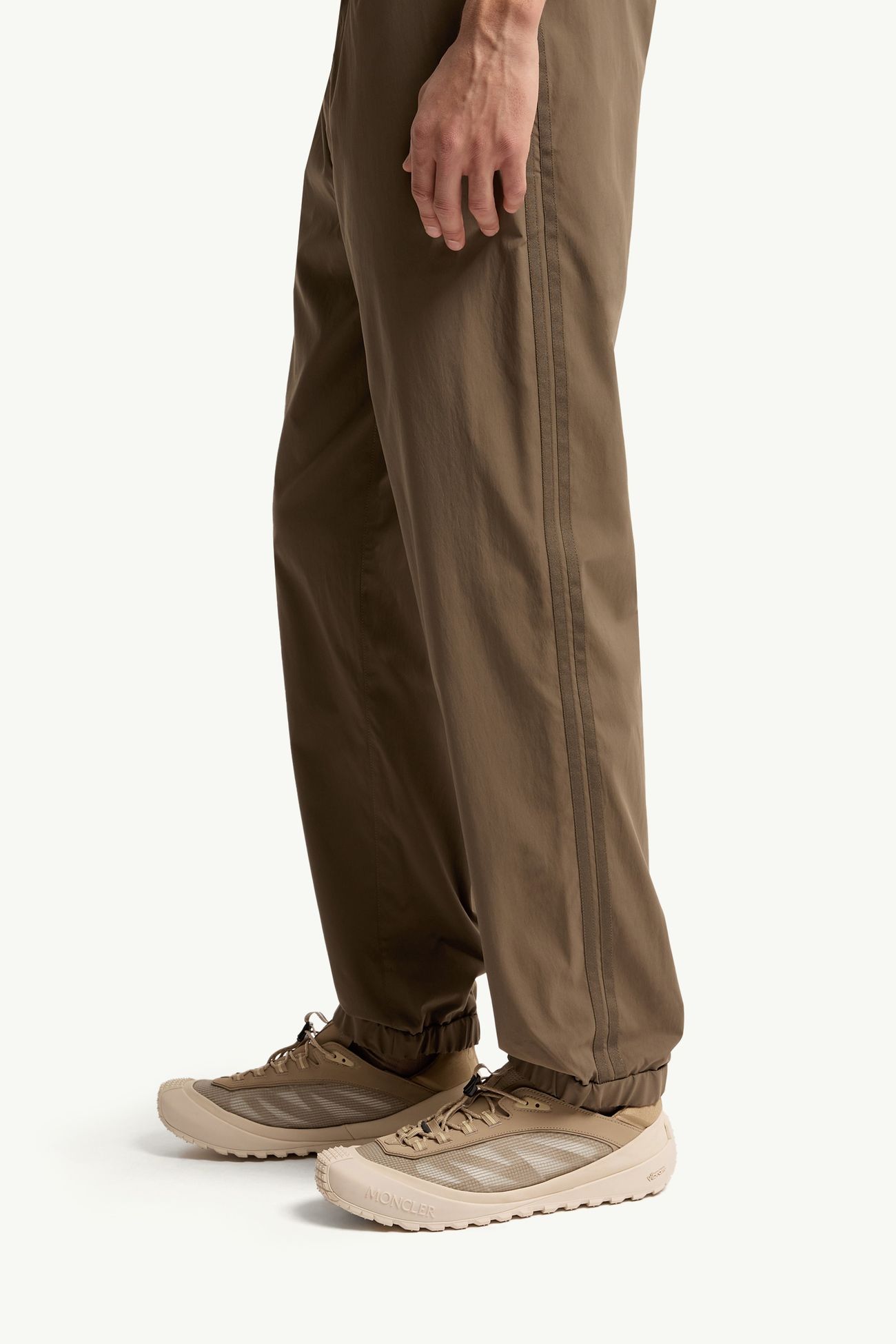 Pantalones deportivos elásticos de rayas Hombre Verde Oliva Moncler 1