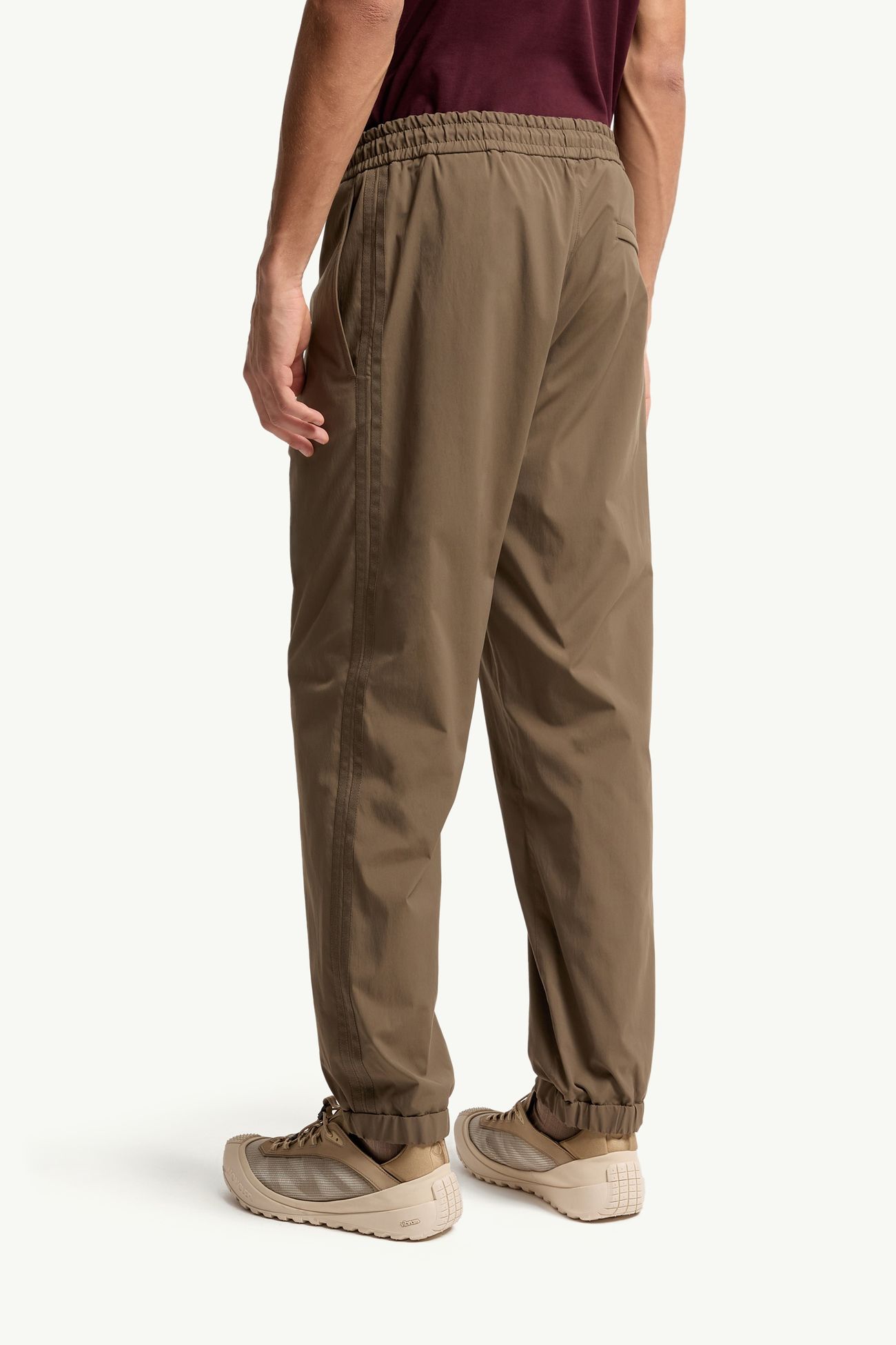 Pantalones deportivos elásticos de rayas Hombre Verde Oliva Moncler 4