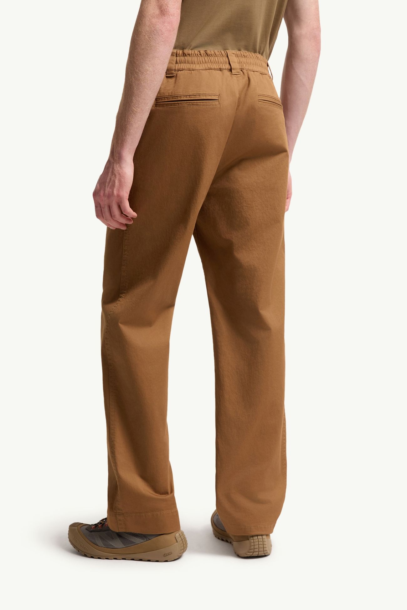 Pantalon en gabardine de coton mélangé Hommes Marron clair Moncler 4