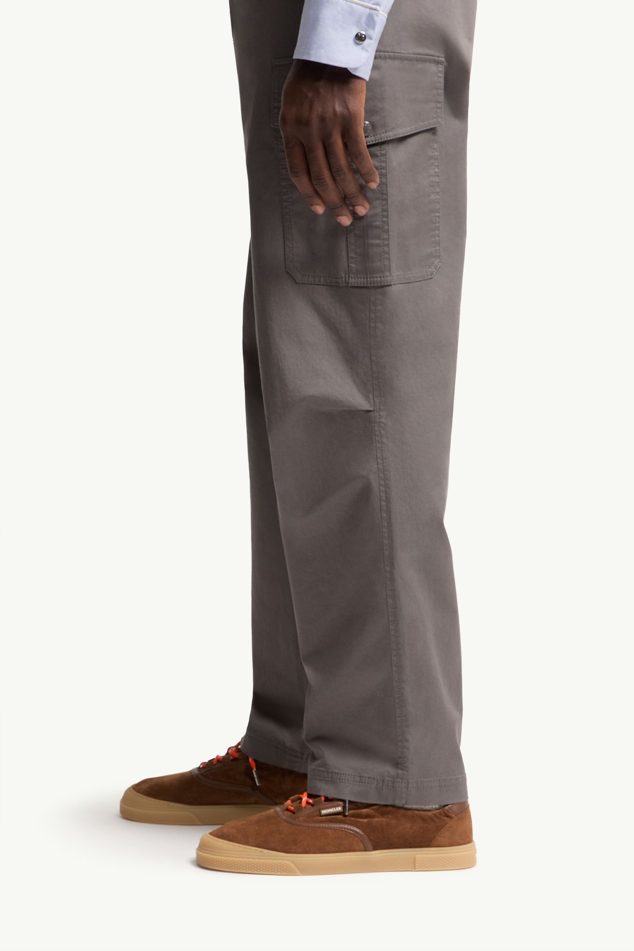 Pantalones cargo de gabardina de mezcla de algodón Hombre Gris Moncler 1