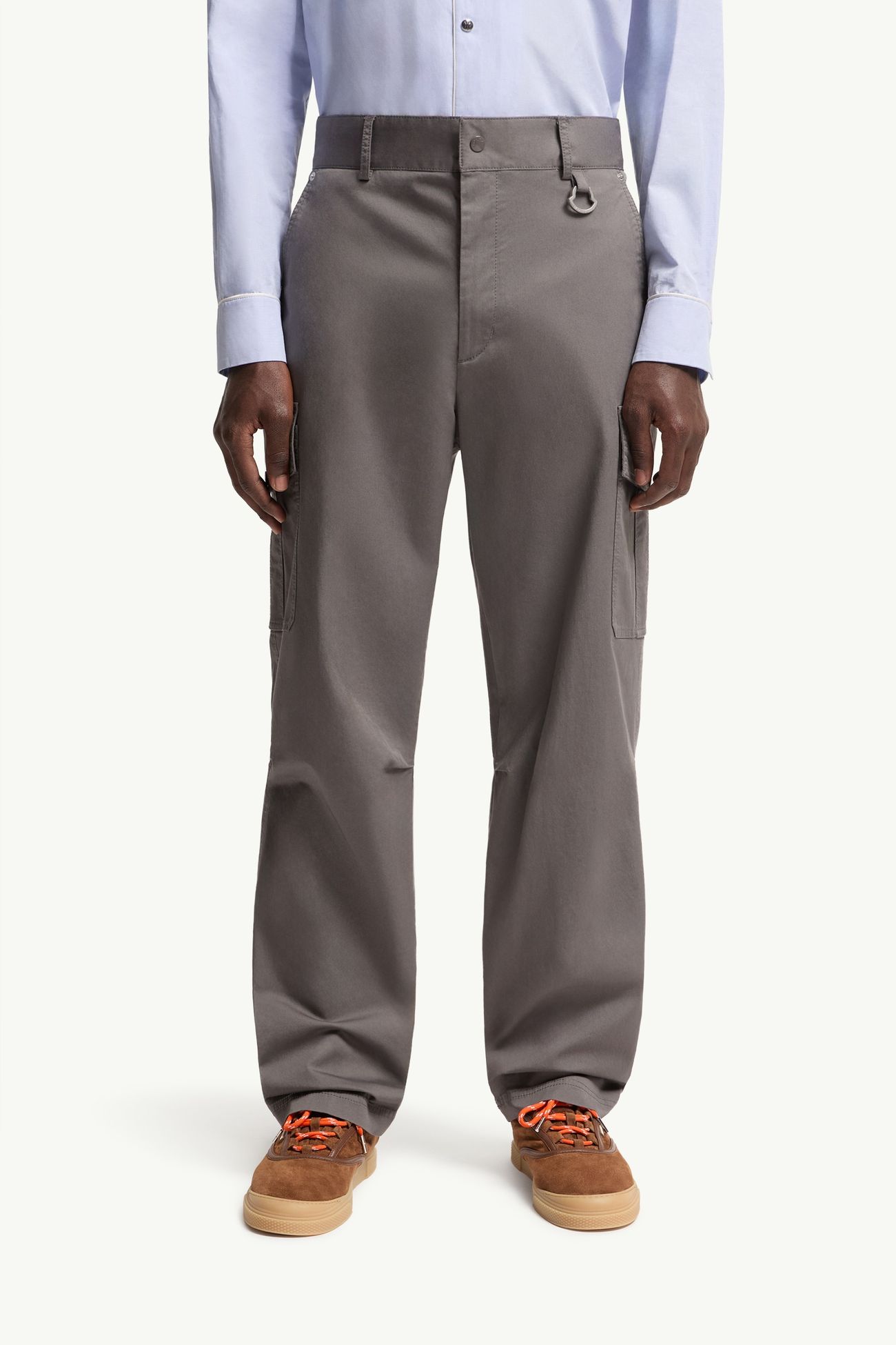Cargo Cotton Blend Gabardine Pants Men Grey Moncler 3