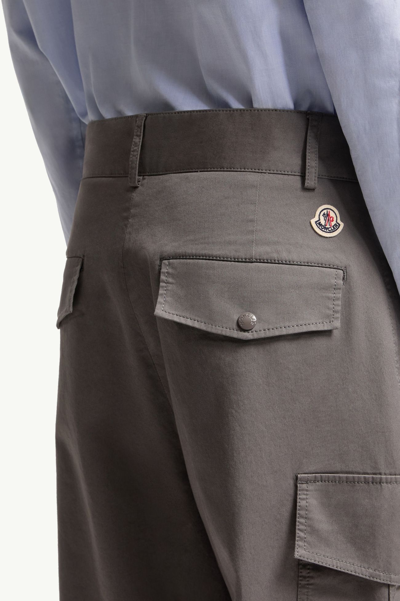 Pantalon cargo en gabardine de coton mélangé Hommes Gris Moncler 5