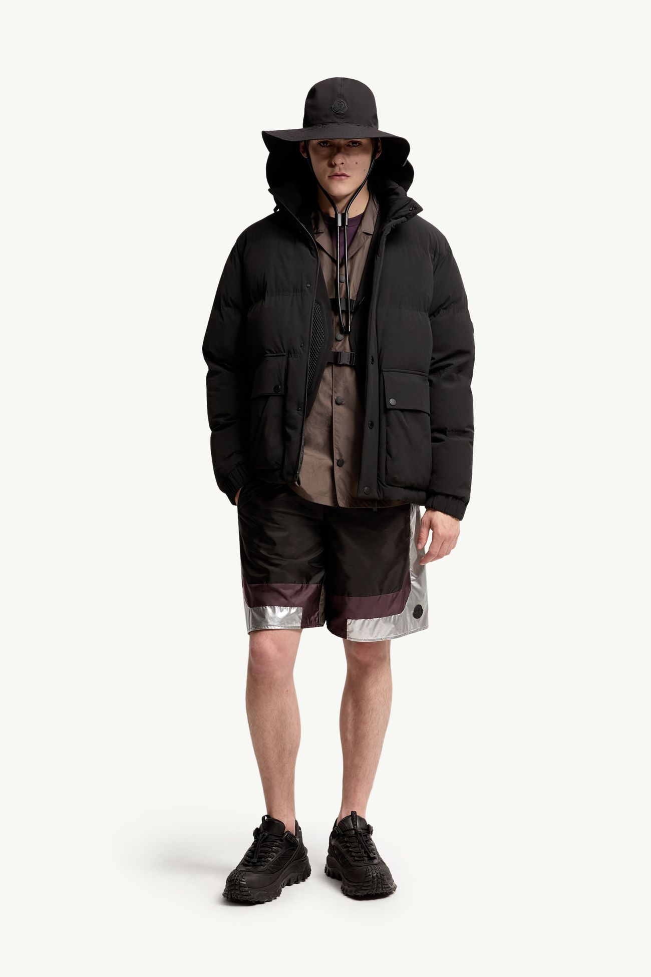 幾何圖案短褲 男士 銀色 Moncler 0