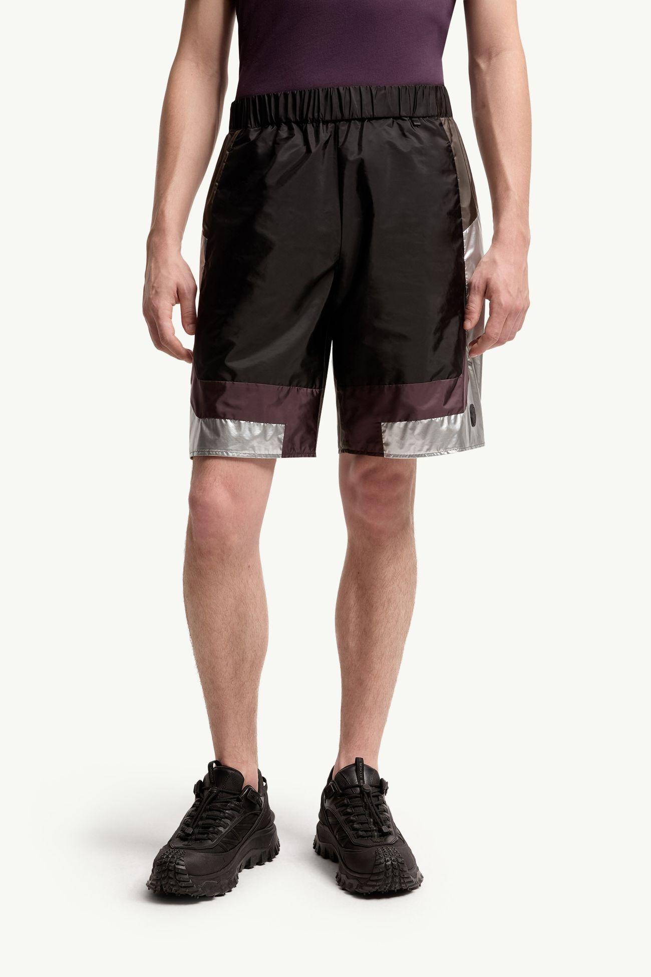Shorts con motivo geométrico Hombre Plateado Moncler 3