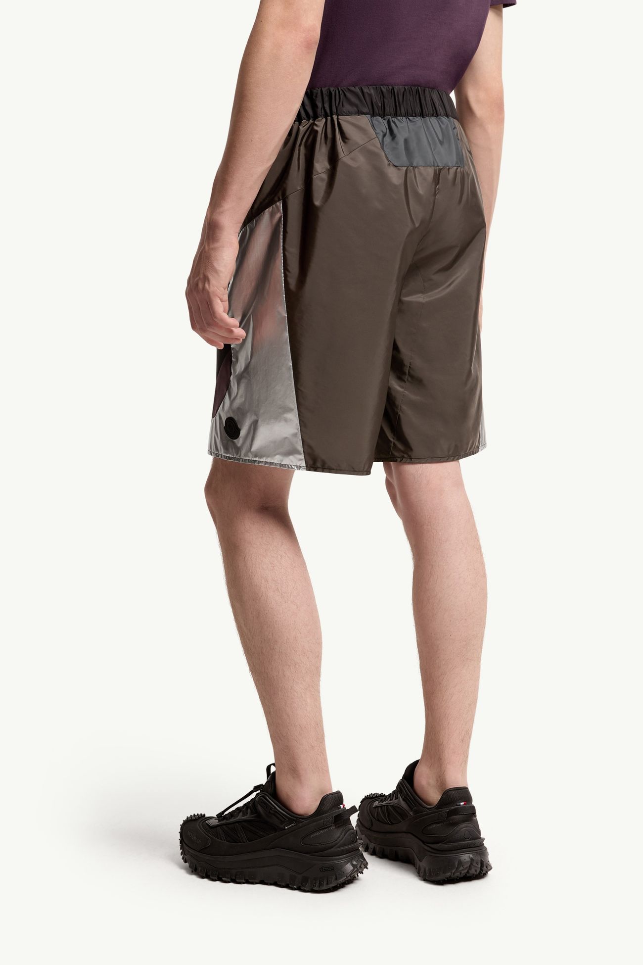 Shorts con motivo geometrico Uomo Argento Moncler 4