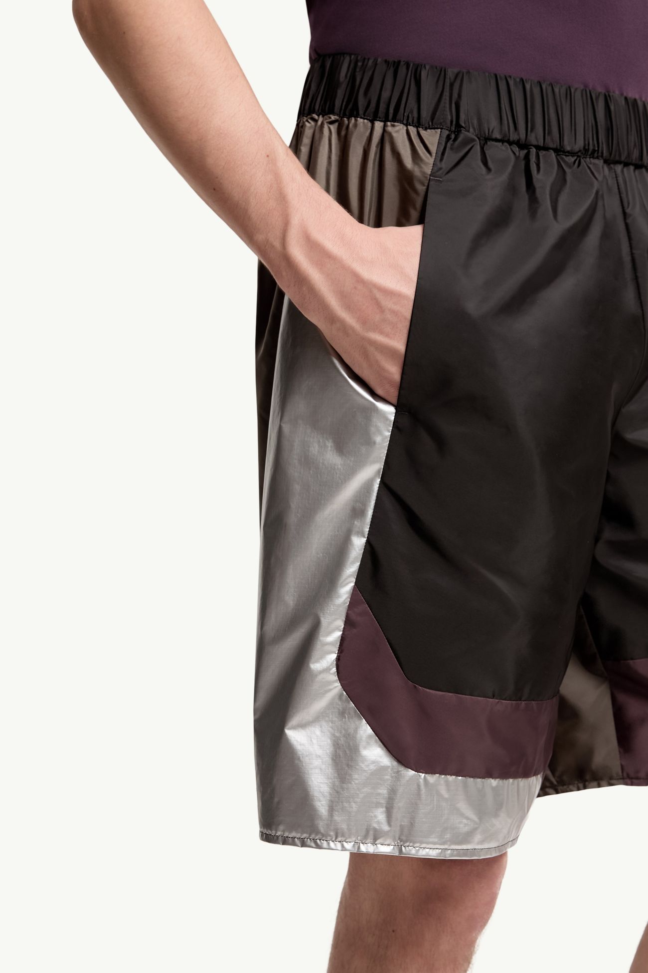 Short à motif géométrique Hommes Argenté Moncler 5