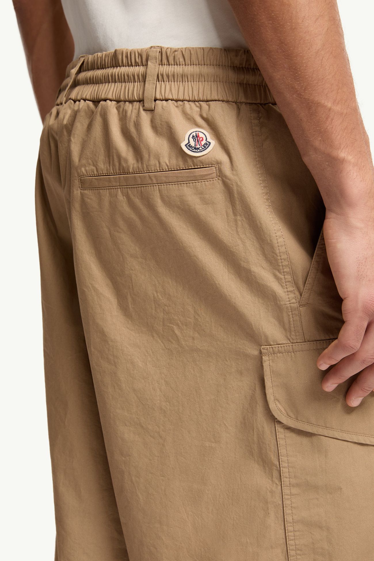 Cotton Poplin Cargo Shorts Men Beige Moncler 5