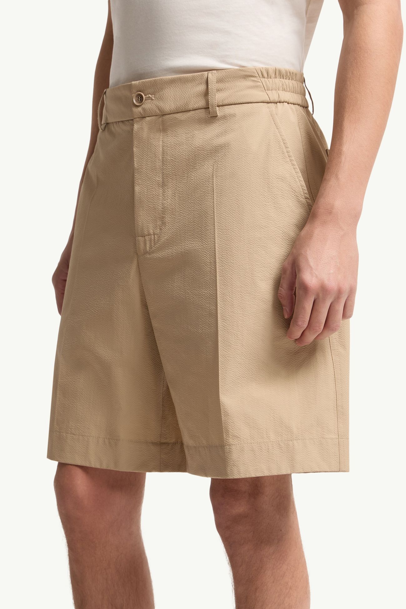 Short en seersucker Hommes Beige Clair Moncler 1