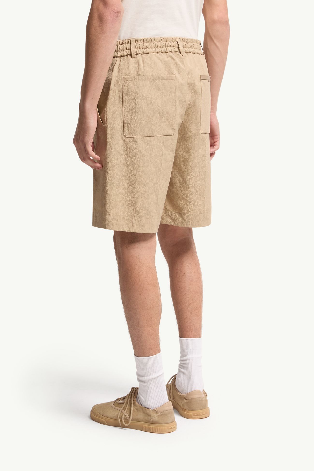 Seersucker Shorts Men Light Beige Moncler 4