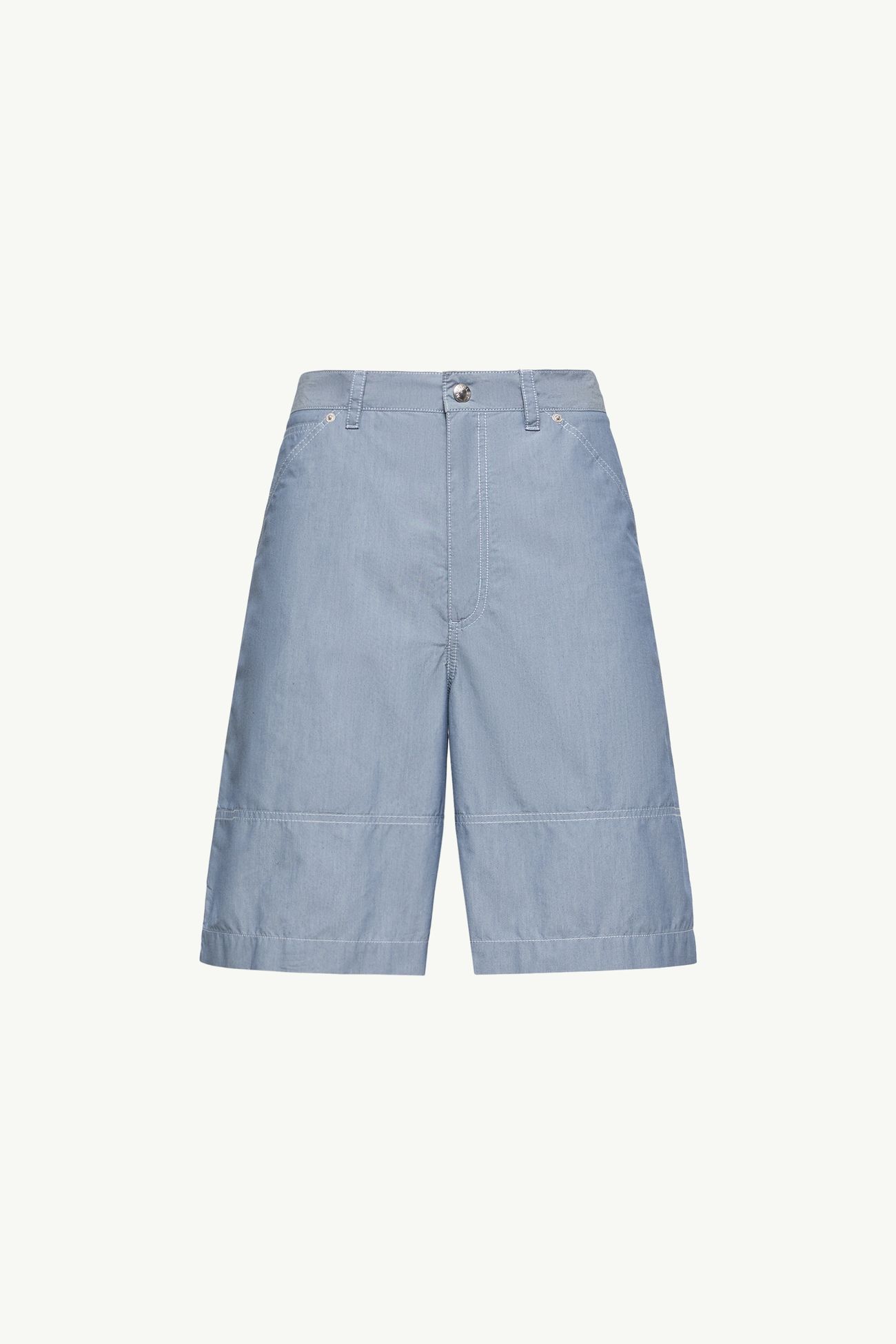 Chambray Cargo Shorts Men Powder Blue Moncler 2