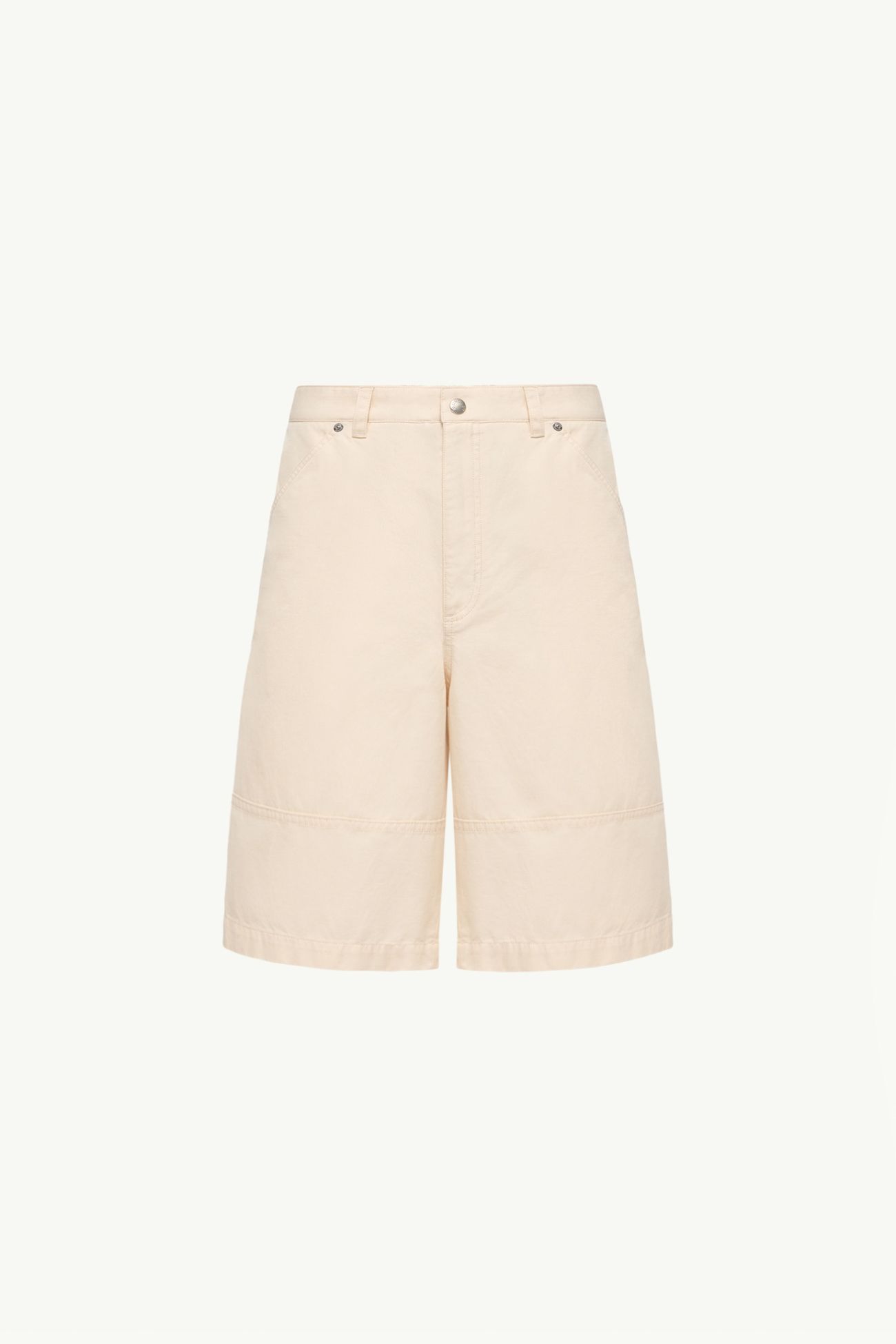 Shorts cargo de gabardina de lino y algodón Hombre Blanco Marfil Moncler 2
