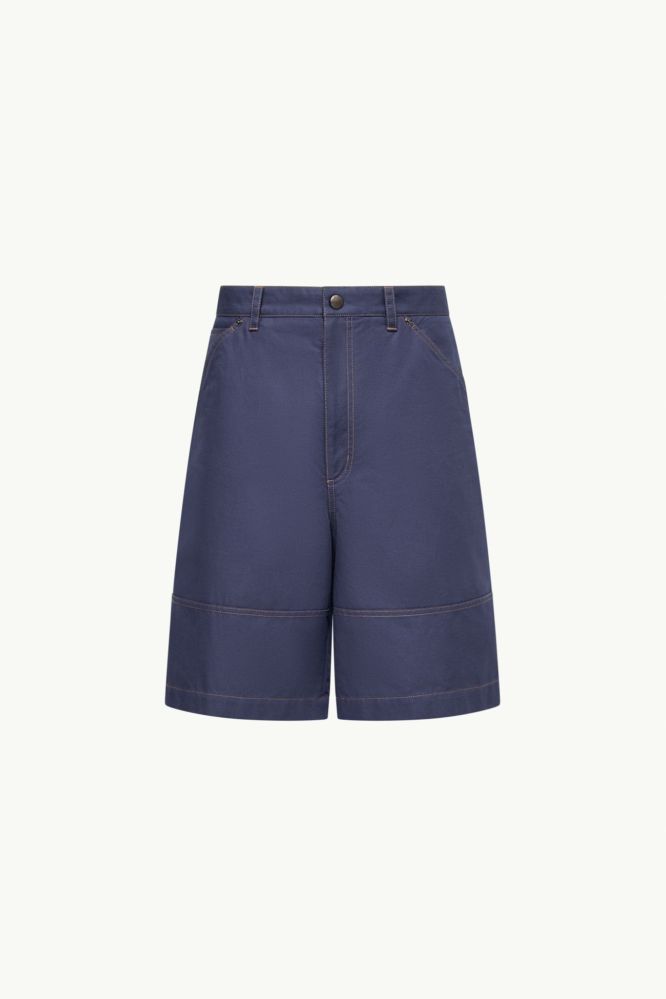Shorts cargo de gabardina de lino y algodón Hombre Azul marino Moncler 2