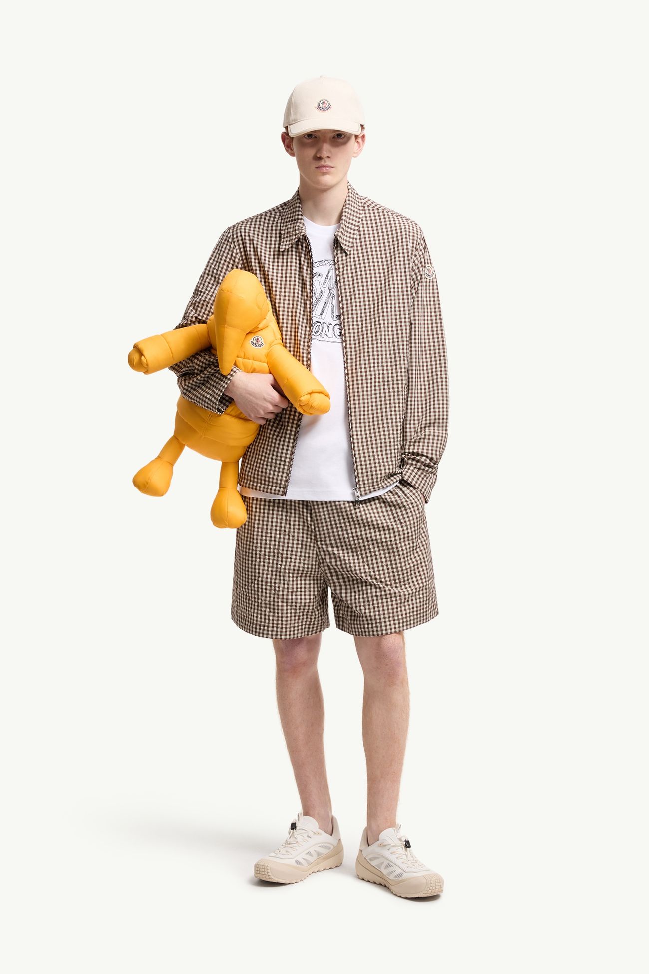 비시 코튼 혼방 쇼츠 남성 화이트 & 브라운 Moncler 0