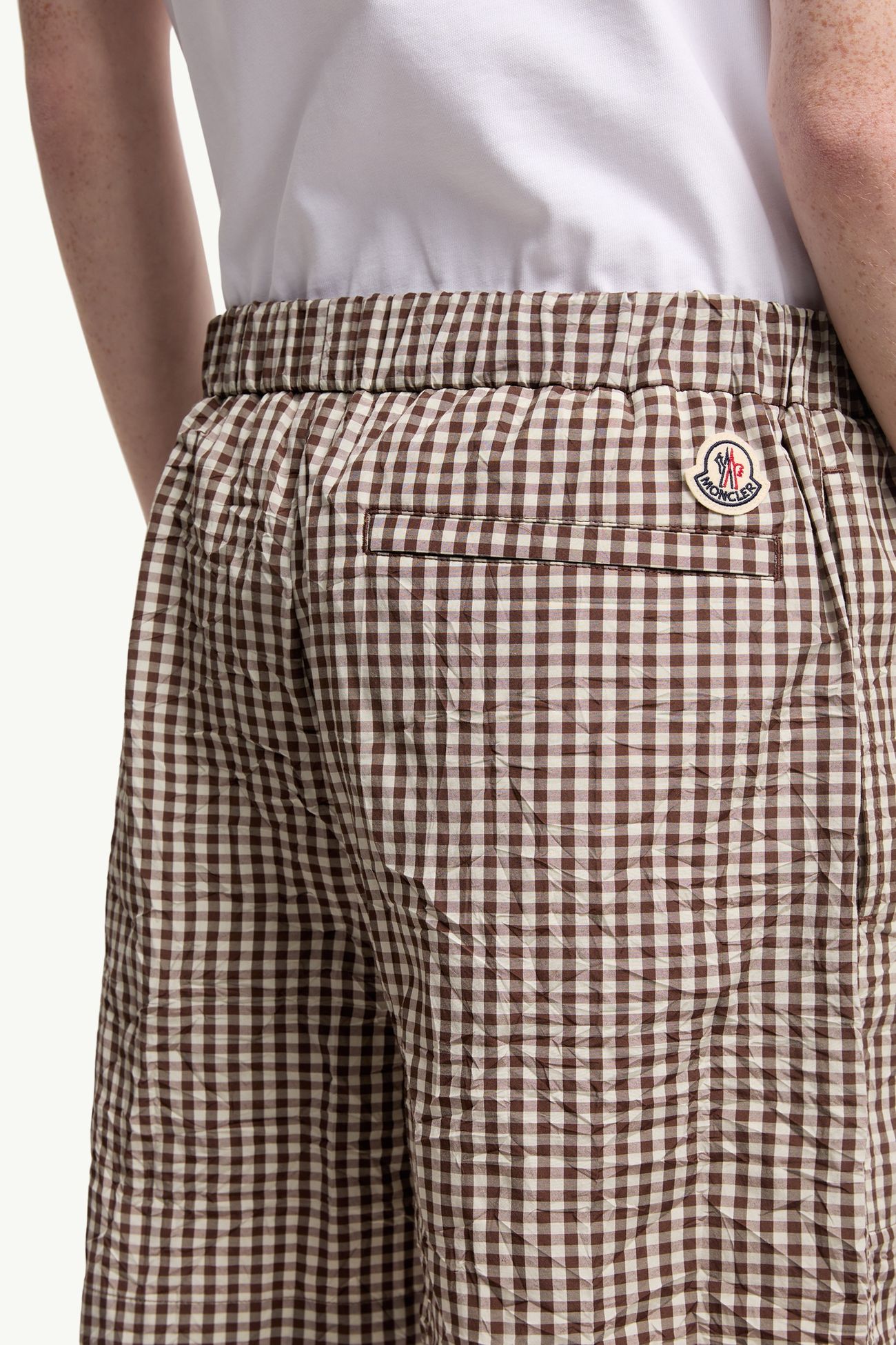 Shorts in misto cotone vichy Uomo Bianco & Marrone Moncler 5