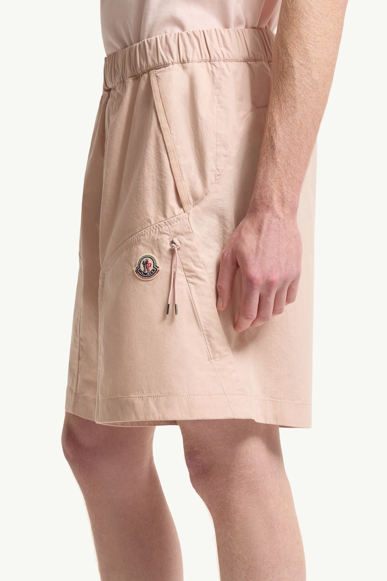 Shorts tipo bermuda de popelina de algodón Hombre Rosado claro Moncler 1