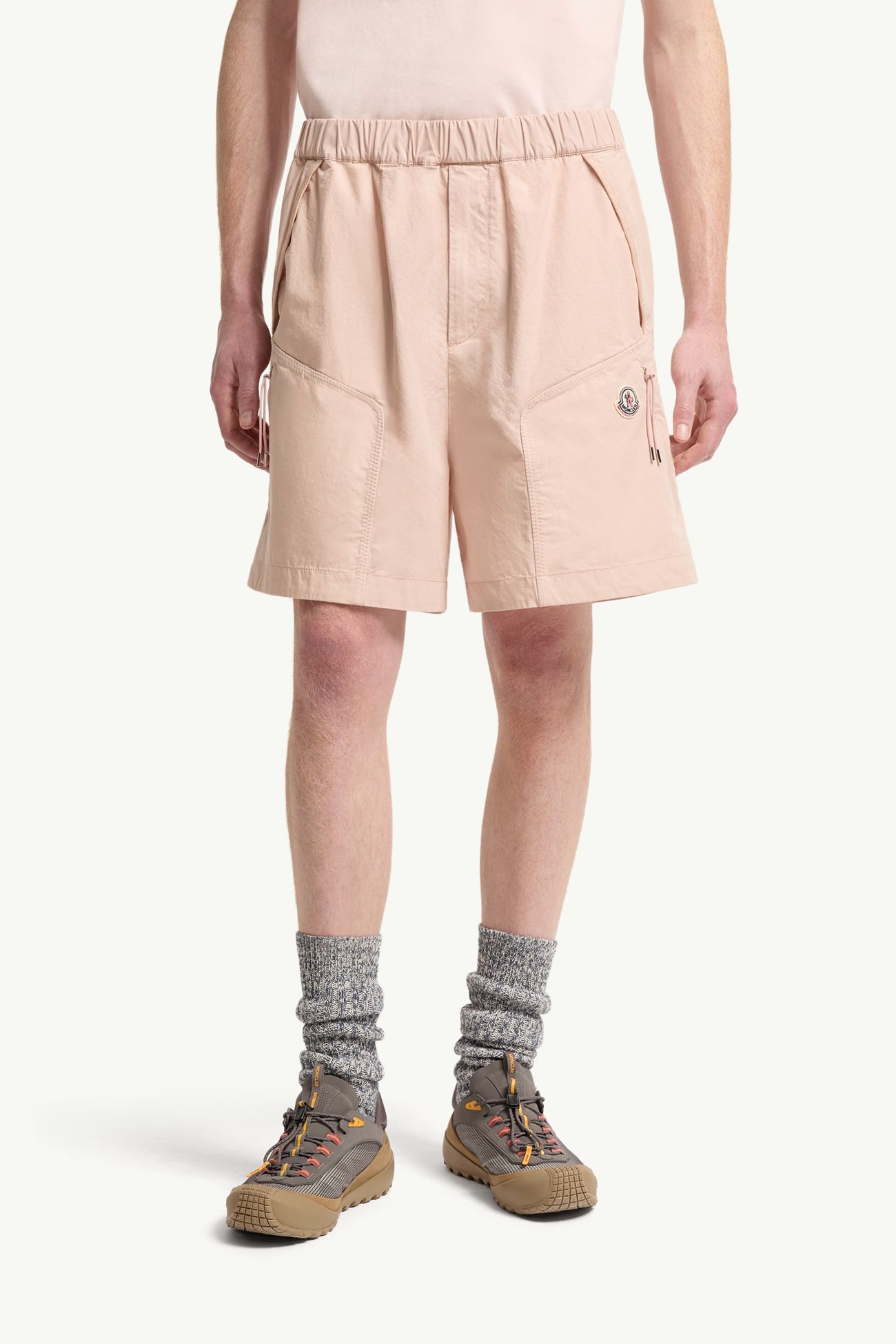 Cotton Poplin Bermuda Shorts Men Light Pink Moncler 3