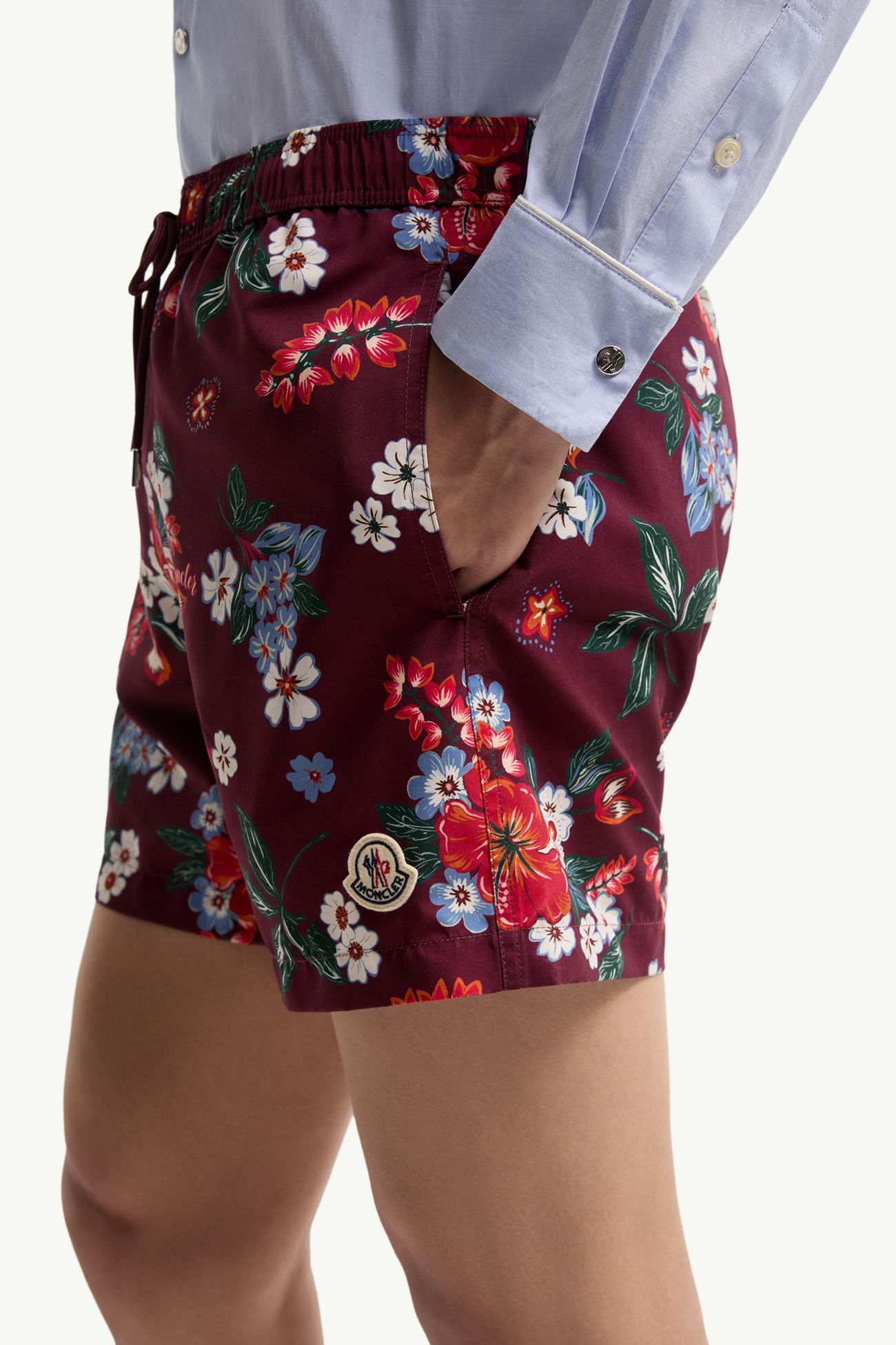 Badeshorts mit Blumenprint Herren Burgunderrot Moncler 1
