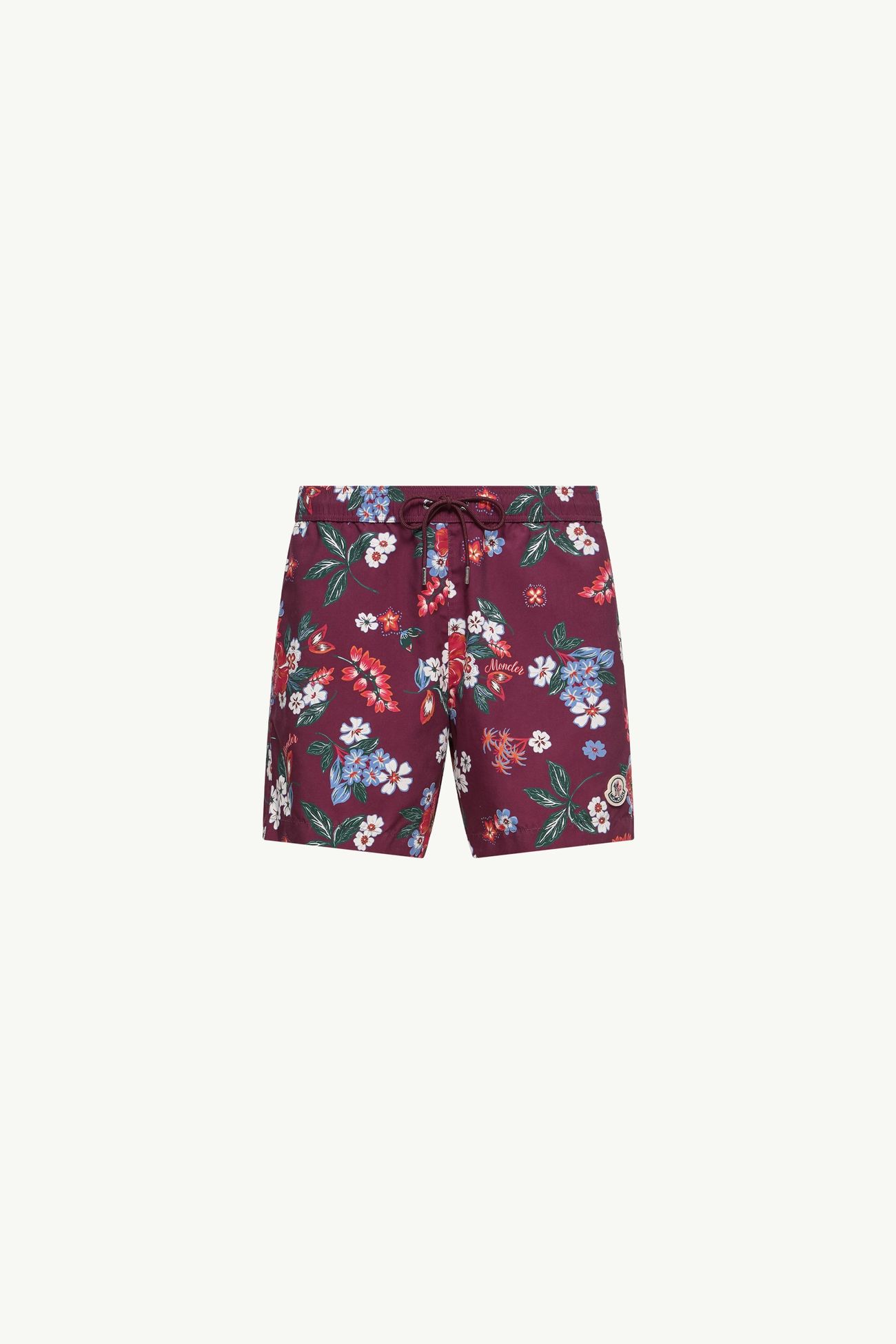 Floral Print Swim Shorts Men Burgundy Moncler 2