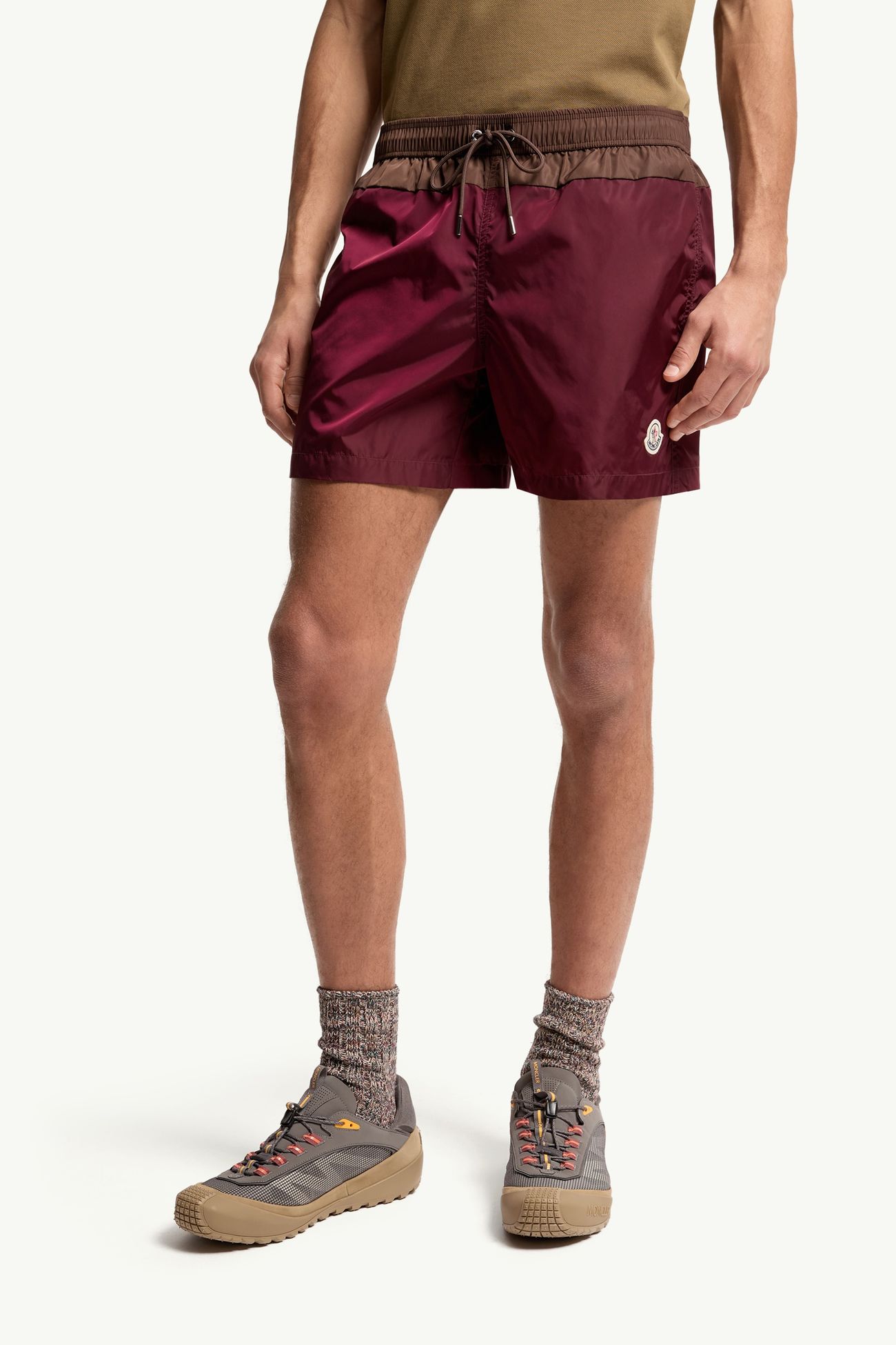 Shorts da bagno a contrasto Uomo Bordeaux Moncler 3