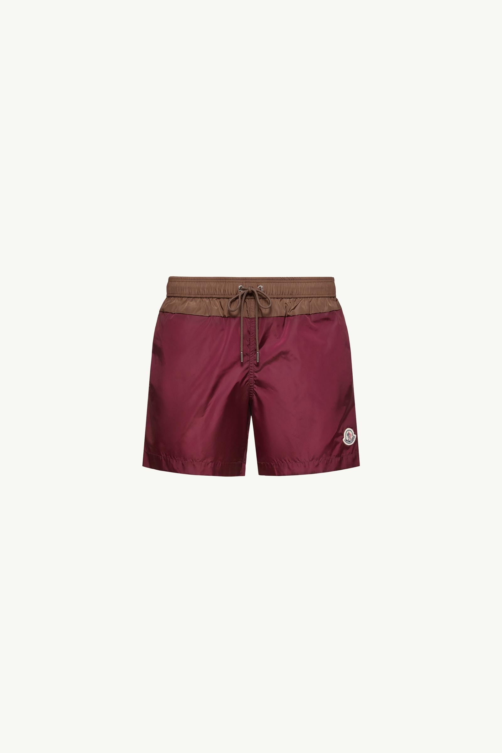 Contrast Badeshorts Herren Burgunderrot Moncler