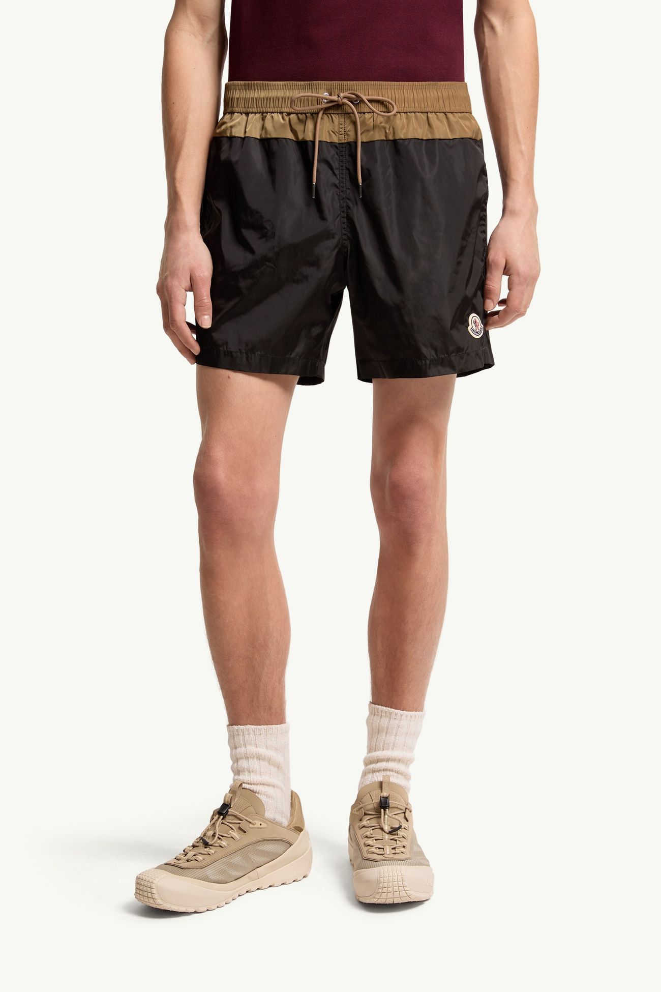 Contrast Swim Shorts Men Black Moncler 3