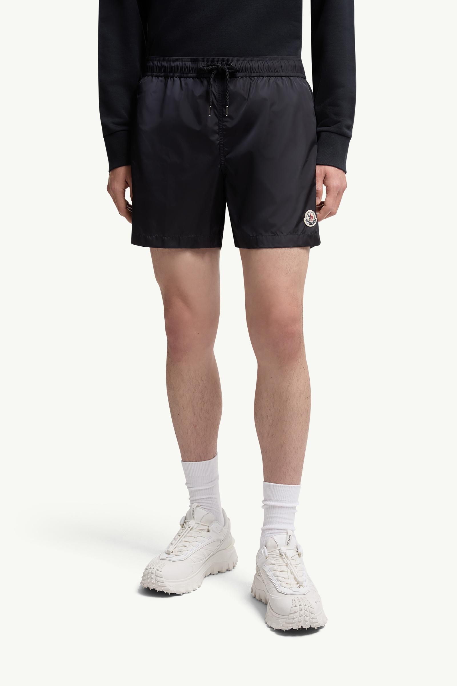 Night Blue Logo Patch Swim Shorts - Swimwear for Men | Moncler US
