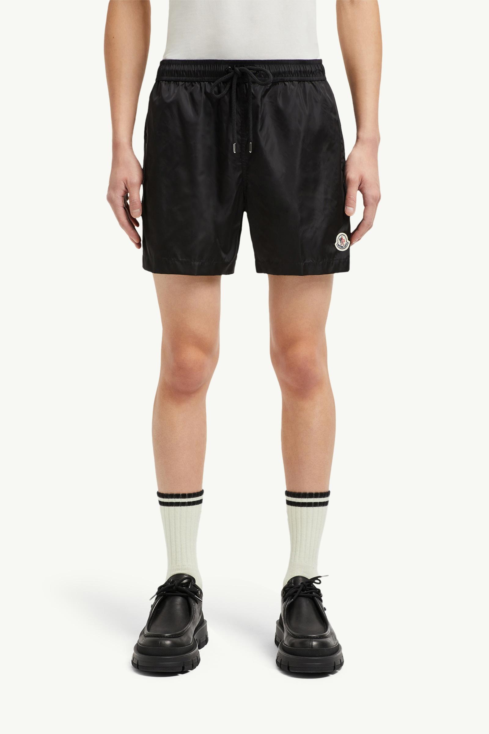 Black Logo Patch Swim Shorts - Swimwear for Men | Moncler US