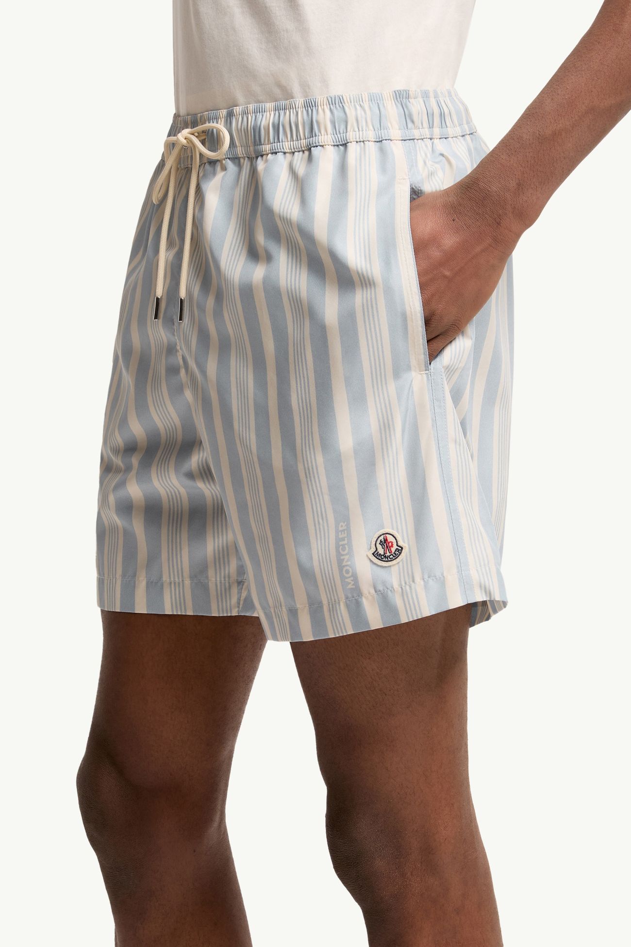 Striped Swim Shorts Men White & Blue Moncler 1