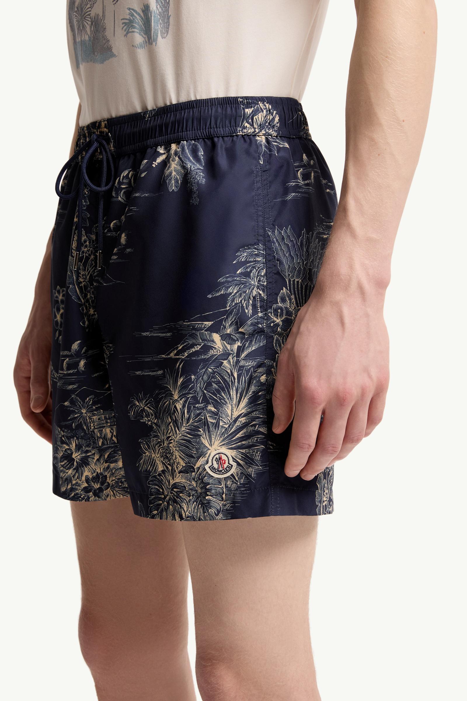 水着・水泳用品 Moncler 4y Navy Blue Floral Print Swim Shorts - Swimwear for Men | Moncler US