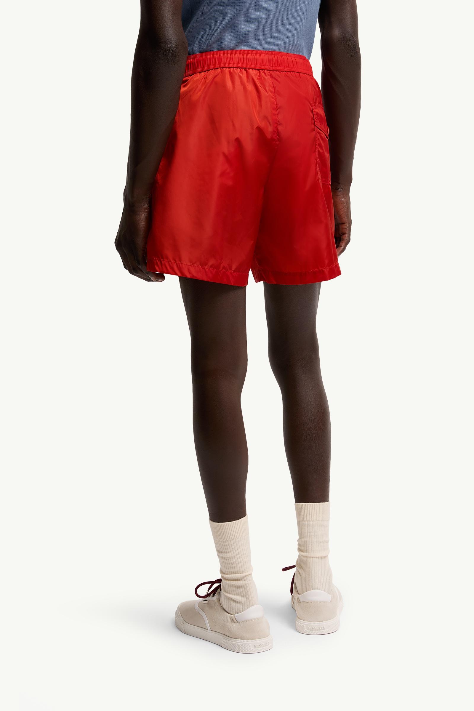 Red Logo Patch Swim Shorts - Swimwear for Men | Moncler US