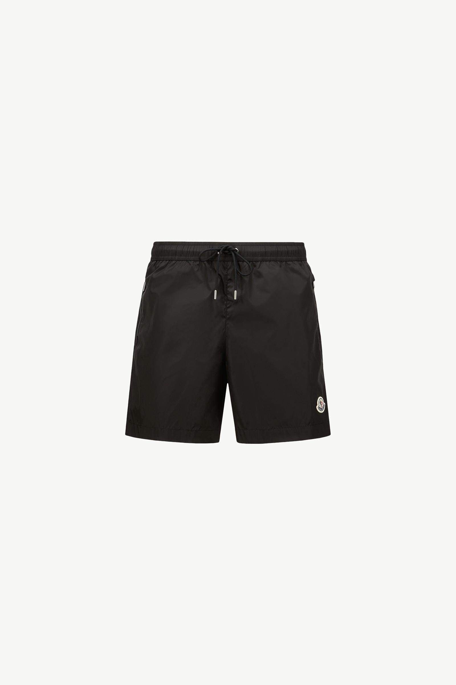 Black Logo Patch Swim Shorts - Swimwear for Men | Moncler US