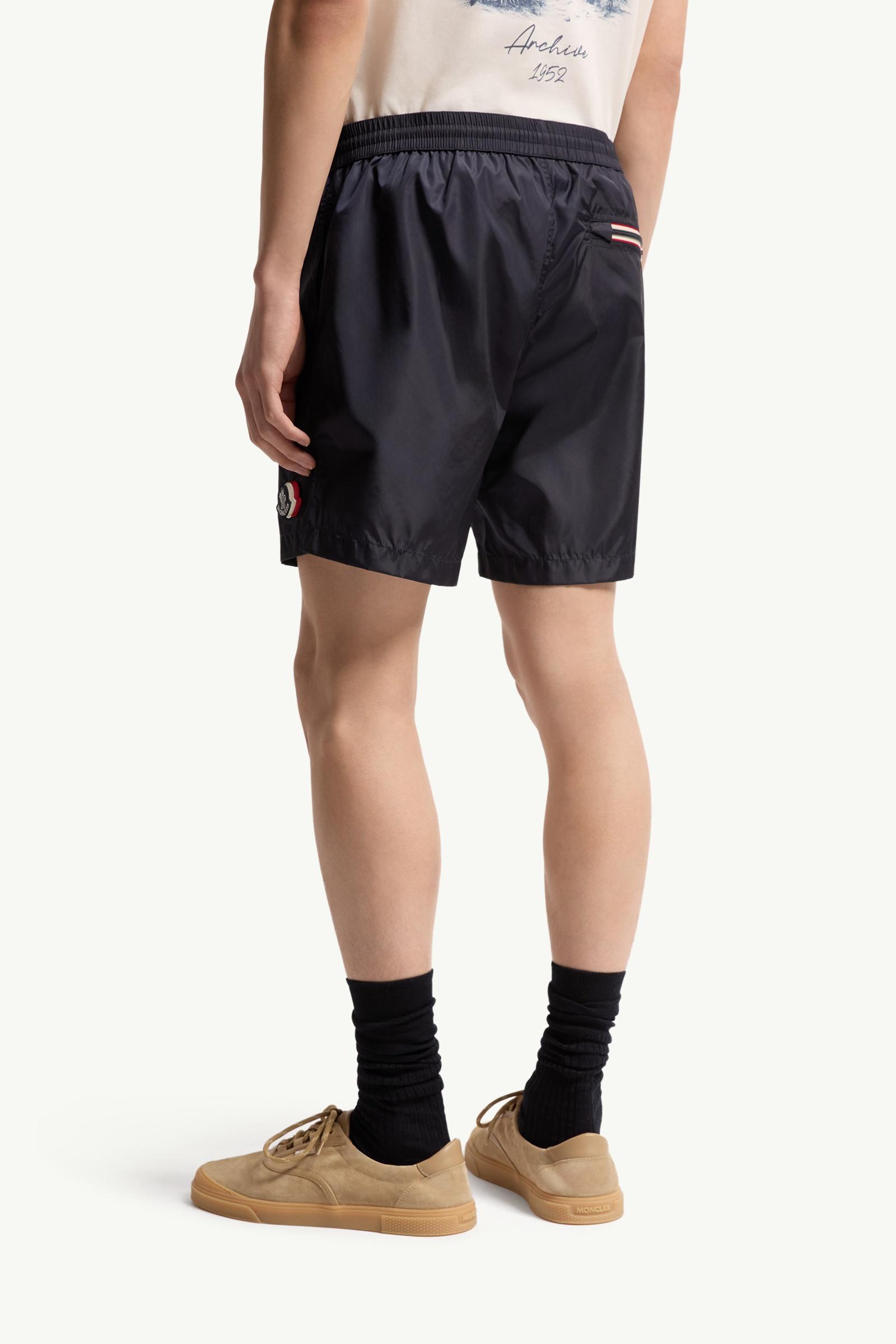 Navy Blue Logo Patch Swim Shorts - Swimwear for Men | Moncler US
