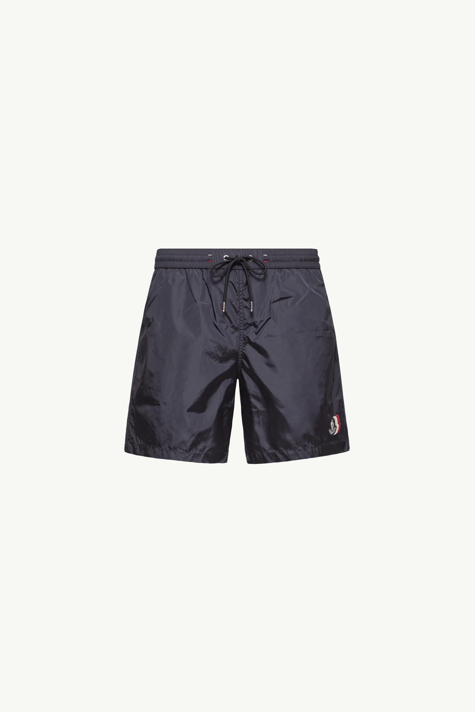 Navy Blue Logo Patch Swim Shorts - Swimwear for Men | Moncler US