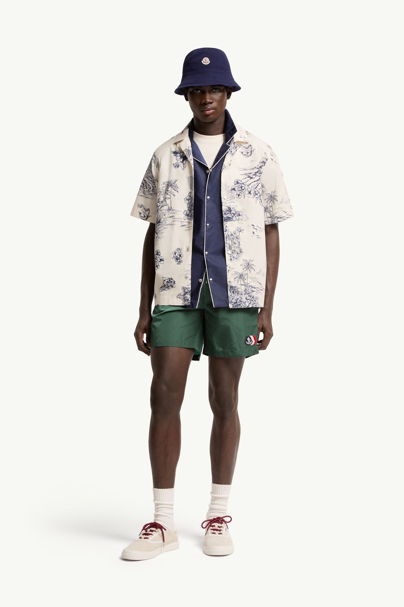 Bañador con parche de logotipo Hombre Verde Esmeralda Moncler 0