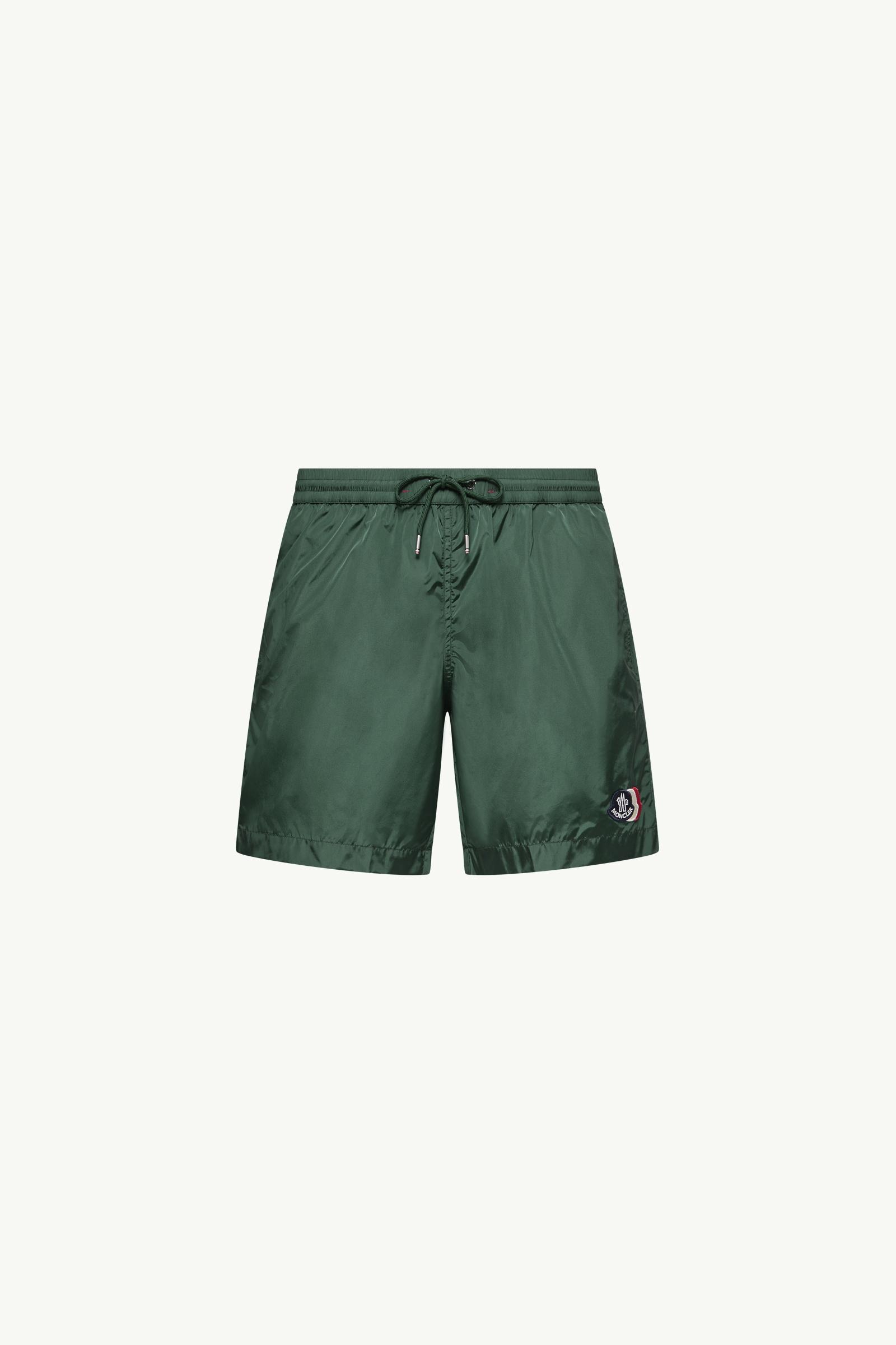 Emerald Green Logo Patch Swim Shorts - Swimwear for Men | Moncler US