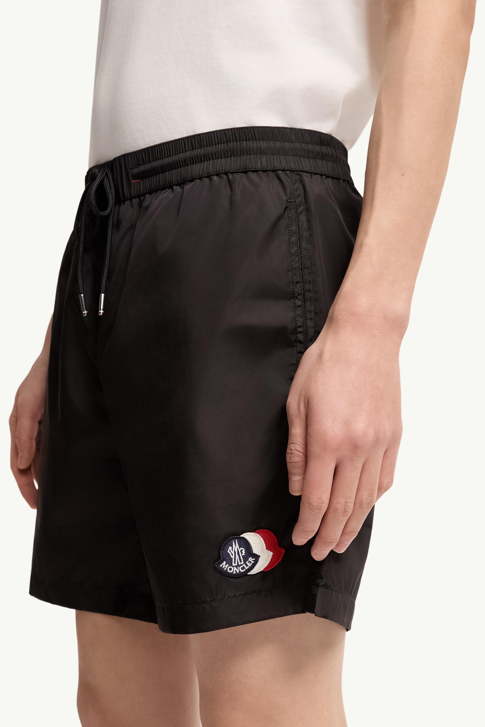 Black Logo Patch Swim Shorts - Swimwear for Men | Moncler US