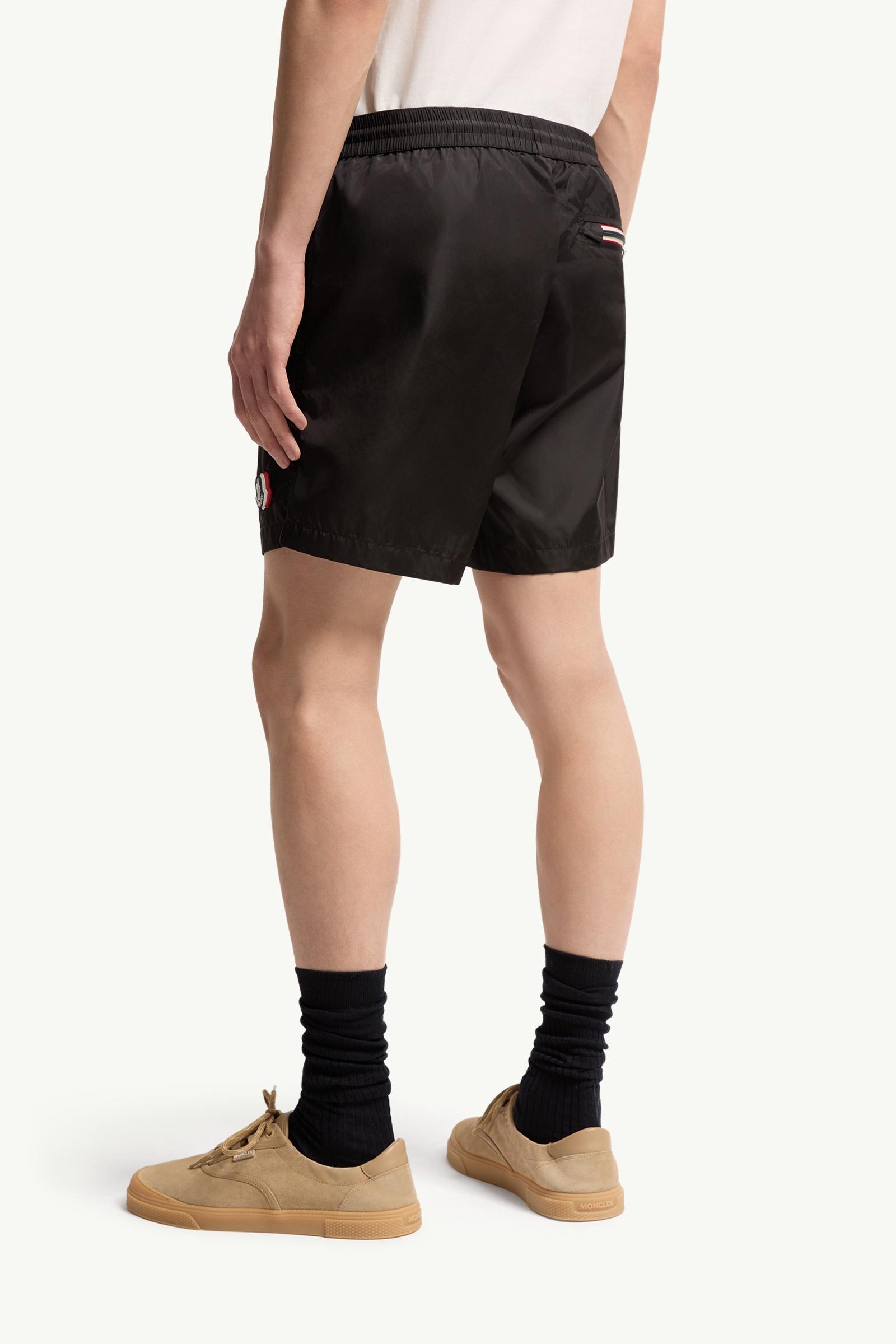 Black Logo Patch Swim Shorts - Swimwear for Men | Moncler US