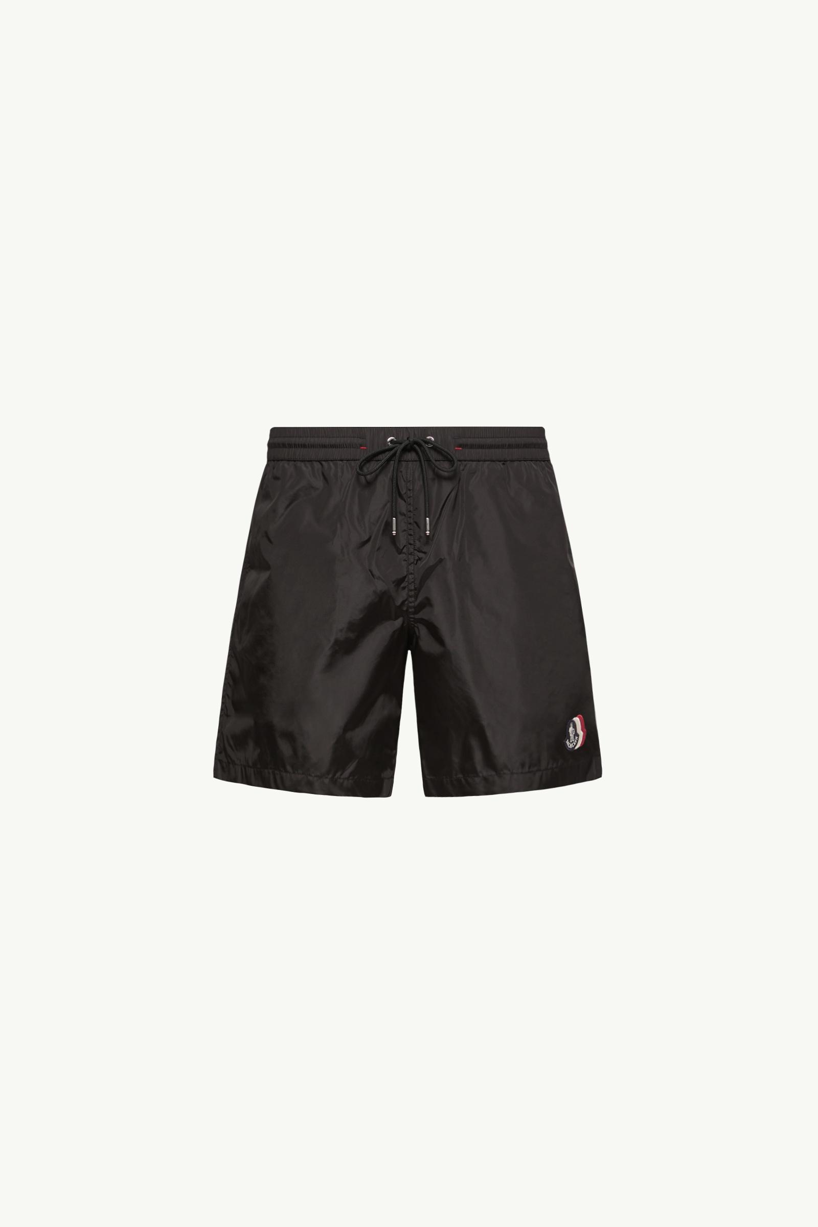 Black Logo Patch Swim Shorts - Swimwear for Men | Moncler US