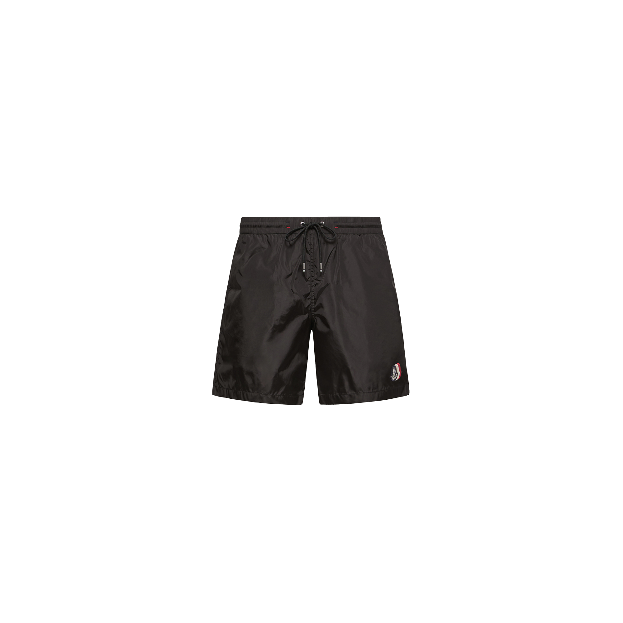 Moncler   Logo Patch Swim Shorts for Men in Black, Size: S