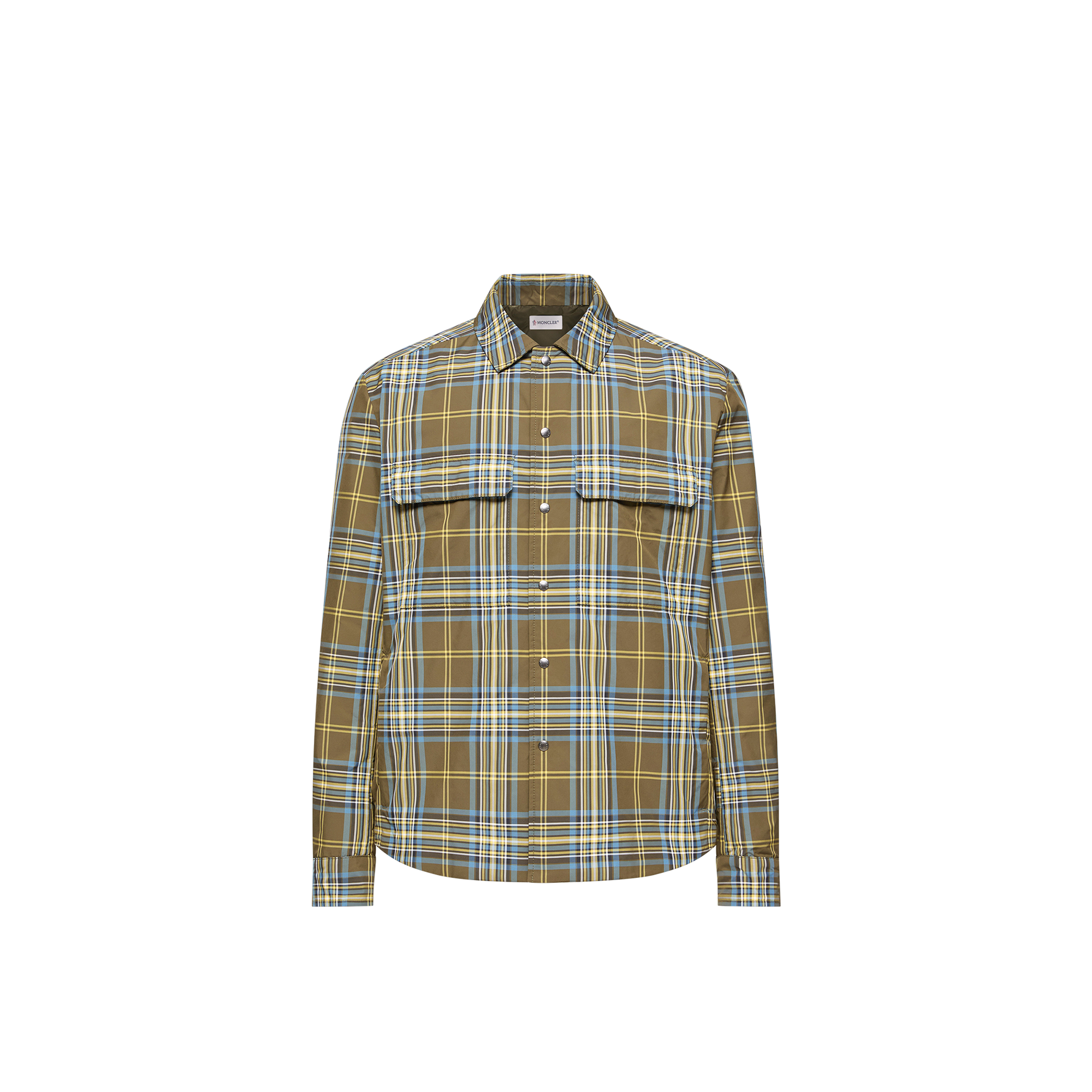 Moncler   Monogram Checked Shirt Jacket for Men in Green, Size: M