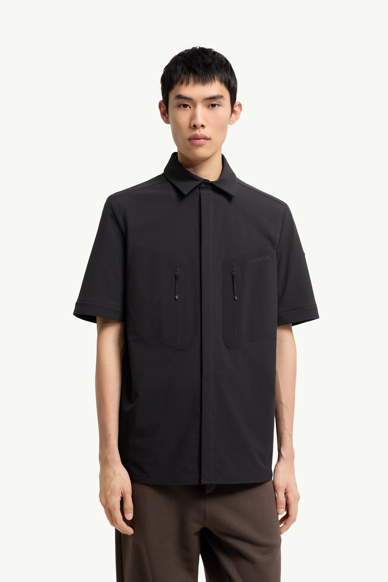 Chaqueta camisera 2 en 1 con logotipo Hombre Negro Moncler 5