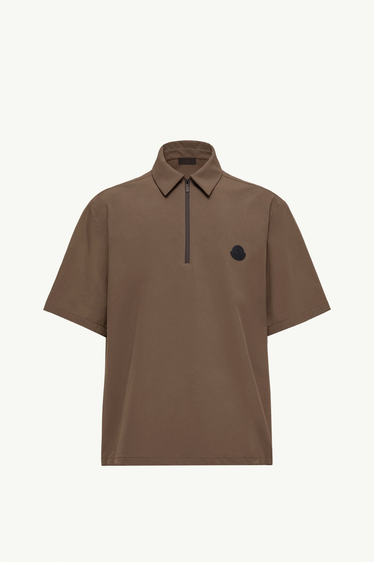 Kurzarmshirt mit halbem Reißverschluss und Logo Herren Braun Moncler 2