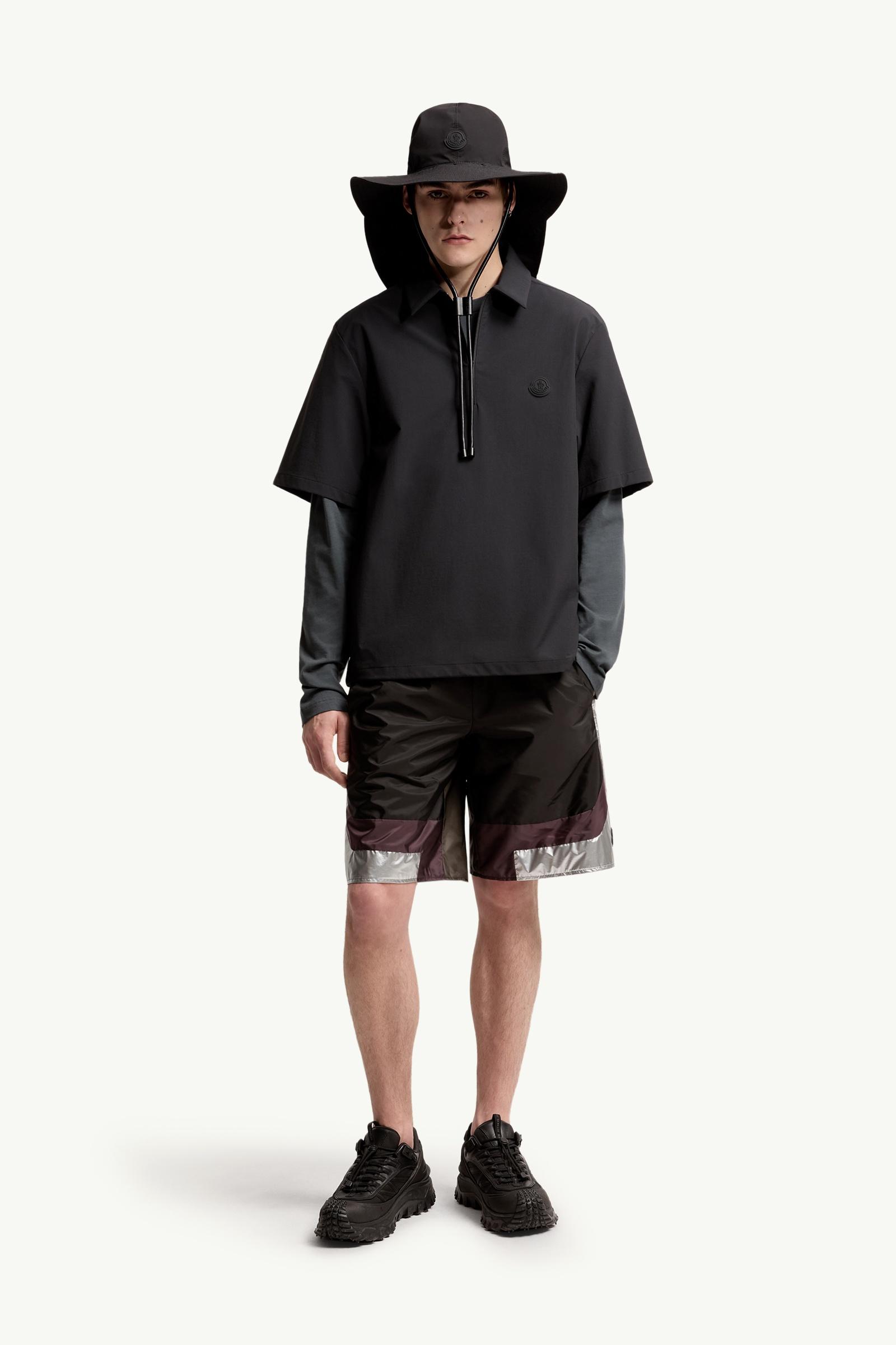 Black Logo Short Sleeve Half-Zip Shirt - Shirts for Men | Moncler US